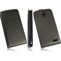Alcatel One Touch 6030D Tasche PU Ledertasche Handy Case Schwarz