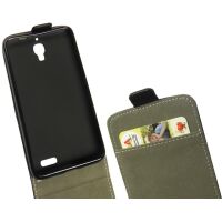 Alcatel One Touch 6030D Tasche PU Ledertasche Handy Case Schwarz