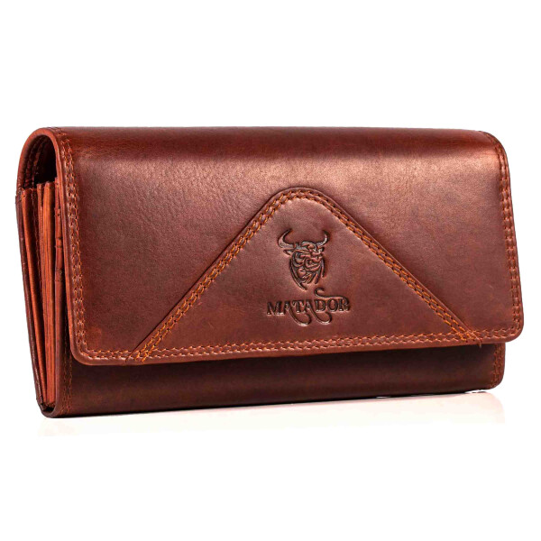 MATADOR BUDAPEST XL Leder Damen Portemonnaie Langbörse Braun