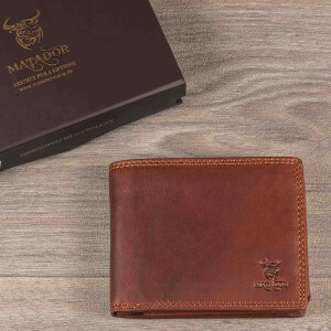 MATADOR OVIEDO RFID Herren Leder Geldbörse Portemonnaie Geldbeutel TÜV Braun