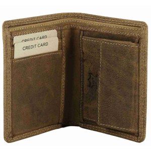 Pranke Herren Leder Geldbörse Portemonnaie Brieftasche Antik Braun