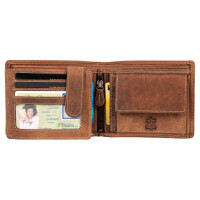 Herren Leder Geldbörse Portemonnaie Brieftasche Vintage Braun