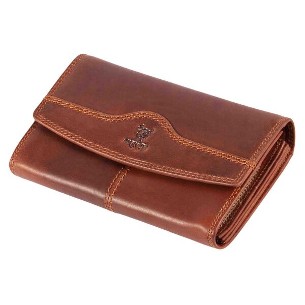 Matador Langbörse RFID Schutz Braun Organizer MATADOR Damen Langgeldbörse Aus Echtem Leder – Mit RFID-Schutz, Organizer-Fächern, Braun Braune Lederbörse