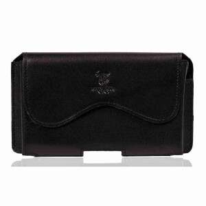 MATADOR Apple iPhone 8 Plus 7 Plus Leder Quertasche Gürteltasche Schwarz