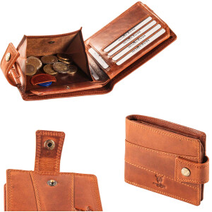 MATADOR Leder Herren Geldbörse Brieftasche RFID TüV Vintage Braun