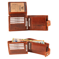 MATADOR DANZIG Leder Herren Geldbörse Brieftasche RFID Vintage Braun