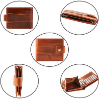 MATADOR DANZIG Leder Herren Geldbörse Brieftasche RFID Vintage Braun