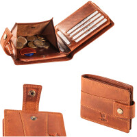 MATADOR Leder Herren Geldbörse Brieftasche RFID TüV Vintage Braun