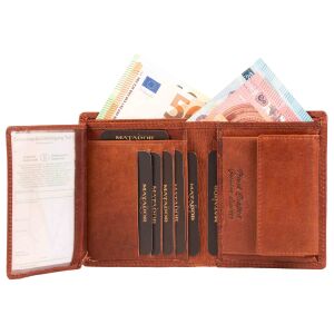 MATADOR VIGO Leder Geldbörse Geldbeutel Herren Brieftasche Braun