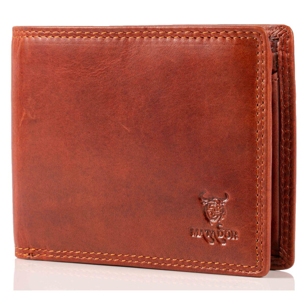 MATADOR Geldbörse Herren Leder Portemonnaie RFID Vintage Braun