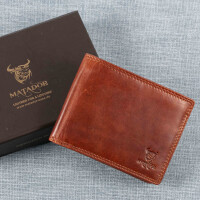 MATADOR Geldbörse Herren Leder Portemonnaie RFID Vintage Braun