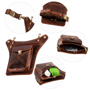 MATADOR Leder Hüfttasche Schultertasche Umhängetasche Braun