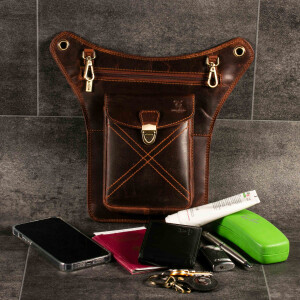 MATADOR Leder Hüfttasche Schultertasche Umhängetasche Braun