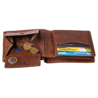 Pranke Herren Leder Geldbörse Portemonnaie Geldbeutell Vintage Braun