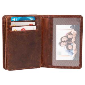 MATADOR Leder Kreditkartenetui PORTO Kreditkartenhülle Antik Braun