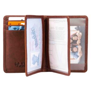 MATADOR Leder Kreditkartenetui PORTO Kreditkartenhülle RFID Antik Braun