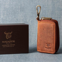 MATADOR KOPENHAGEN Leder Auto-Motorrad-Schlüssel-Tasche-Etui Vintage Braun