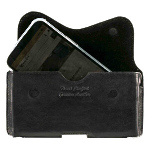 MATADOR iPhone 13 Mini 12 Mini 8 Leder Gürteltasche Quer Schwarz