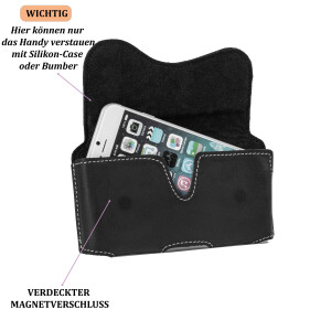 MATADOR Apple iPhone 13 Mini 12 Mini 8 Leder Hülle Tasche Schwarz