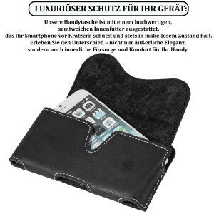 MATADOR Apple iPhone 13 Mini 12 Mini 8 Leder Hülle Tasche Schwarz