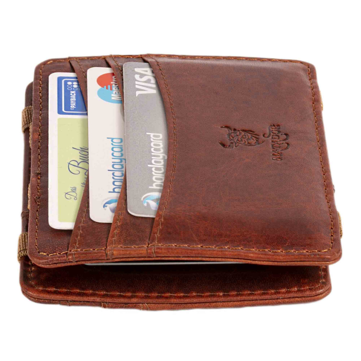 MATADOR Leder Magic Wallet RFID KreditkartenHülleEtui Vintage Braun