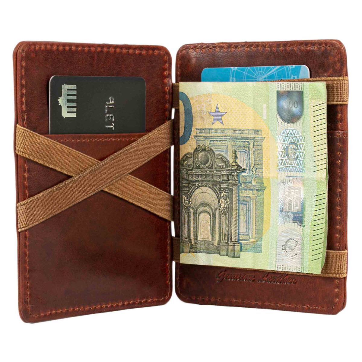 MATADOR Leder Magic Wallet RFID KreditkartenHülleEtui Vintage Braun