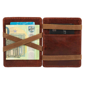 MATADOR Leder Magic Wallet RFID Kreditkarten-Hülle-Etui Vintage Braun