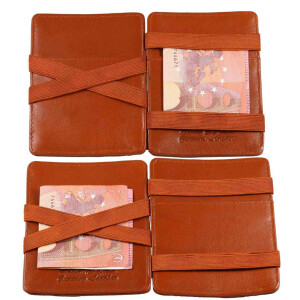 MATADOR Leder Magic-Wallet Kreditkarten-Hülle-Etui RFID Konjak Braun