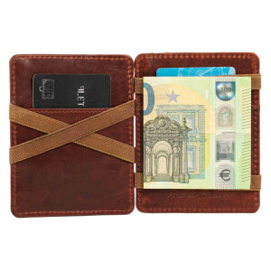 MATADOR Leder Magic-Wallet Kreditkarten-Hülle-Etui RFID Braun