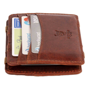 MATADOR Leder Magic-Wallet Kreditkarten-Hülle-Etui RFID Braun