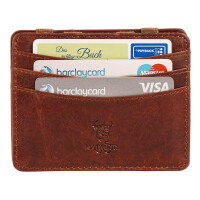 MATADOR Leder Magic-Wallet Kreditkarten-Hülle-Etui RFID Braun