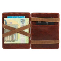MATADOR Leder Magic-Wallet Kreditkarten-Hülle-Etui RFID Braun