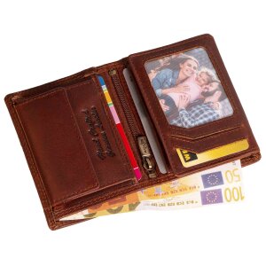 MATADOR Leder Herren RFID Geldbörse Brieftasche Vintage Braun