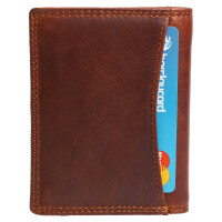 MATADOR MARSEILLE MINI Leder Herren RFID Geldbörse Brieftasche Vintage Braun