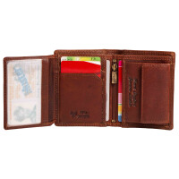 MATADOR MARSEILLE MINI Leder Herren RFID Geldbörse Brieftasche Vintage Braun