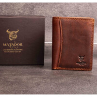 MATADOR MARSEILLE MINI Leder Herren RFID Geldbörse Brieftasche Vintage Braun