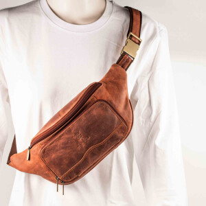 MATADOR Leder Bauchtasche Gürteltasche Hüfttasche Vintage Braun