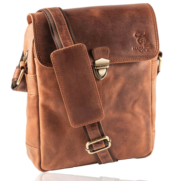 MATADOR JAKARTA Leder Schultertasche Tablettasche Unitasche Braun