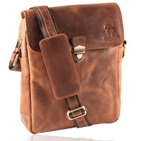 MATADOR JAKARTA Leder Schultertasche Tablettasche Unitasche Braun