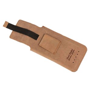 MATADOR Leder iPhone X XS Vertikaltasche Gürteltasche Vintage Braun
