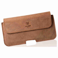 MATADOR Leder iPhone X XS Quertasche Gürteltasche Tobacco Braun