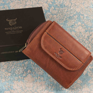 MATADOR MURCIA Leder Geldbörse Damen Portemonnaie Leder Braun