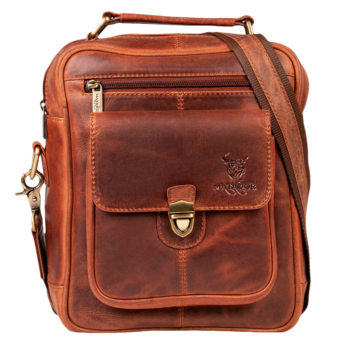 MATADOR Umhängetasche Herren Leder 'AMSTERDAM' - Elegante Laptoptasche Mit Trolley-Schlaufe