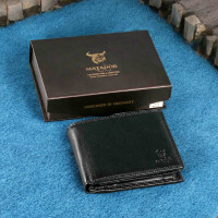 MATADOR OVIEDO Herren Leder Geldbörse RFID Brieftasche Querformat Schwarz