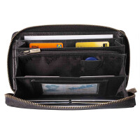 MATADOR CADIZ XL Leder Damen Langbörse Portemonnaie Schwarz Nappa