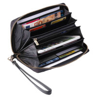 MATADOR CADIZ XL Leder Damen Langbörse Portemonnaie Schwarz Nappa