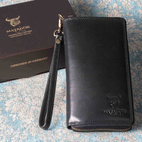 MATADOR CADIZ XL Leder Damen Langbörse Portemonnaie Schwarz Nappa