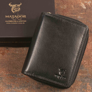MATADOR SEOUL Leder Damen Geldbörse Geldbeutel RFID Schwarz