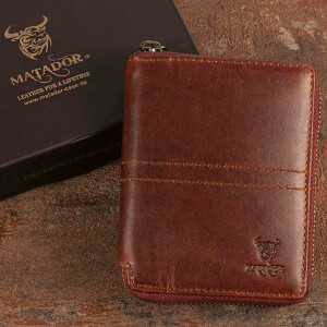 MATADOR CORDOBA Leder Geldbörse Herren Geldbeutel RFID Braun