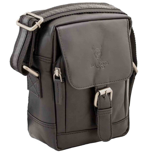 MATADOR Leder Umhängetasche Schultertasche Hüfttasche Vintage Schwarz